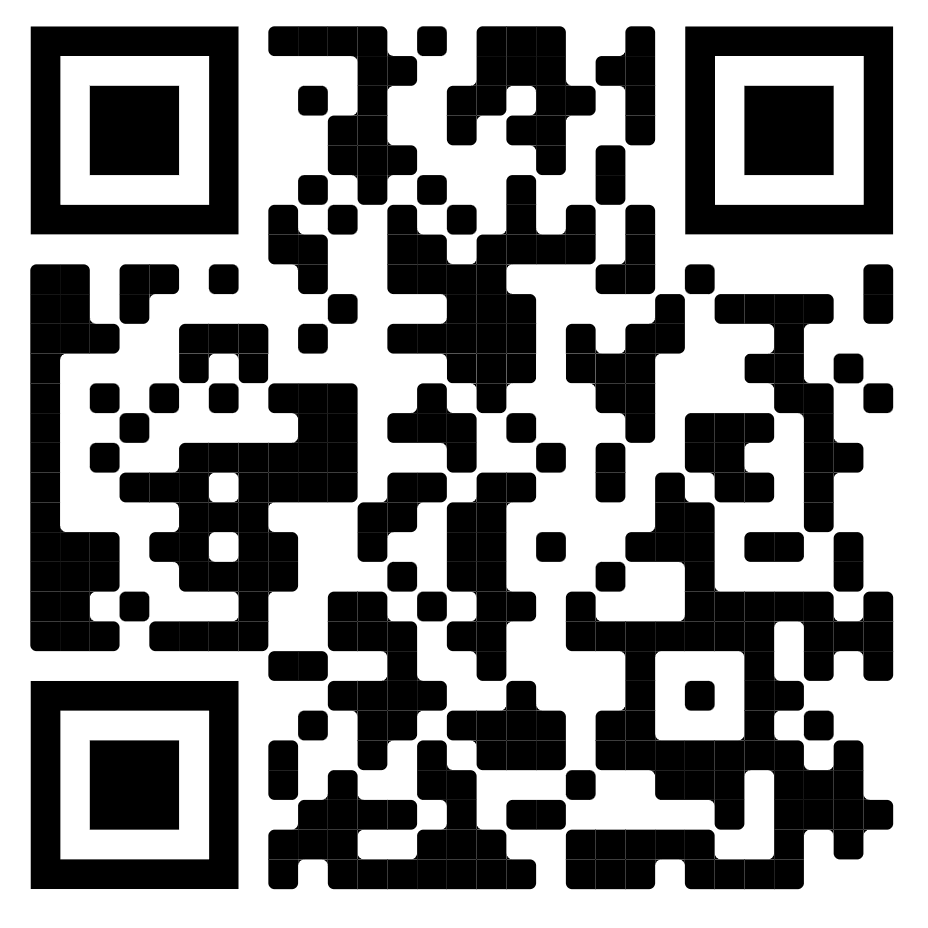A black and white QR code on a white background.